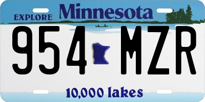 MN license plate 954MZR