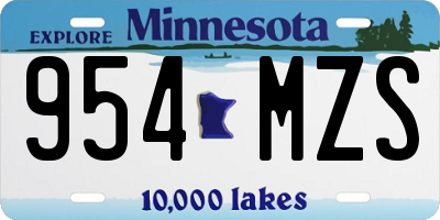 MN license plate 954MZS