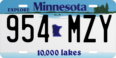 MN license plate 954MZY