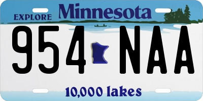 MN license plate 954NAA