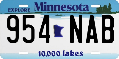 MN license plate 954NAB