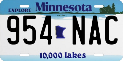 MN license plate 954NAC