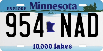 MN license plate 954NAD