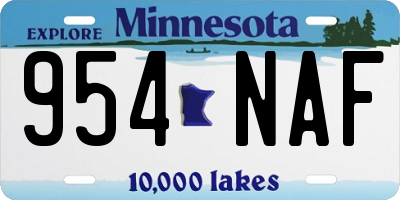 MN license plate 954NAF