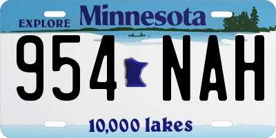 MN license plate 954NAH