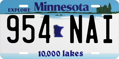 MN license plate 954NAI