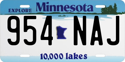MN license plate 954NAJ
