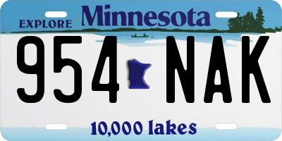 MN license plate 954NAK