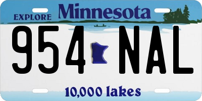 MN license plate 954NAL