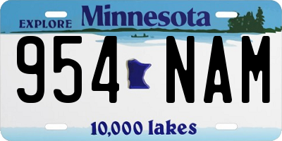 MN license plate 954NAM