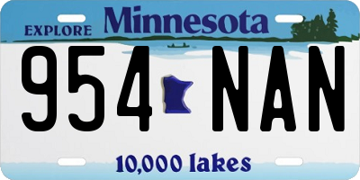 MN license plate 954NAN