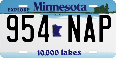 MN license plate 954NAP