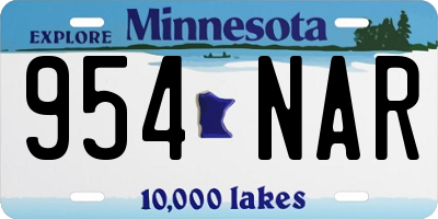 MN license plate 954NAR