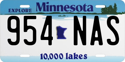 MN license plate 954NAS