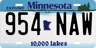 MN license plate 954NAW