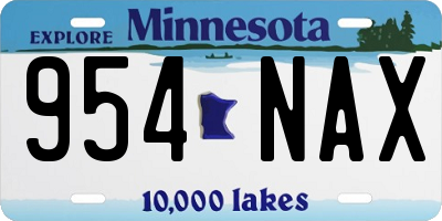 MN license plate 954NAX