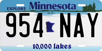 MN license plate 954NAY