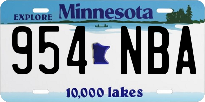 MN license plate 954NBA