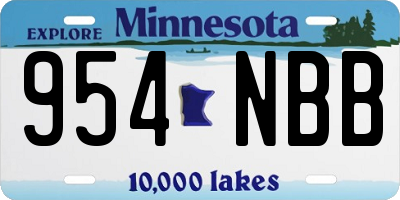 MN license plate 954NBB