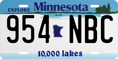 MN license plate 954NBC