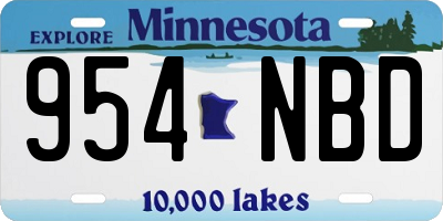 MN license plate 954NBD