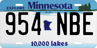 MN license plate 954NBE