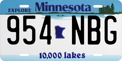 MN license plate 954NBG