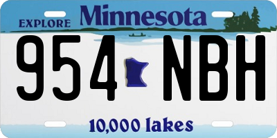 MN license plate 954NBH