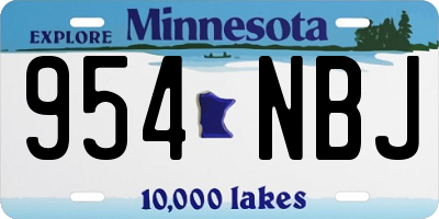 MN license plate 954NBJ