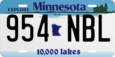 MN license plate 954NBL