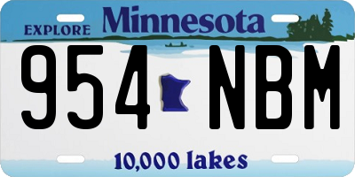 MN license plate 954NBM