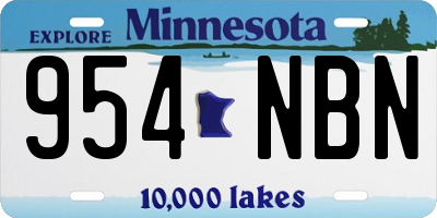 MN license plate 954NBN