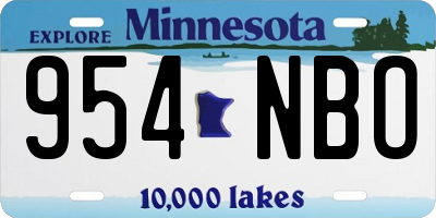 MN license plate 954NBO