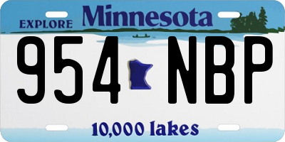MN license plate 954NBP