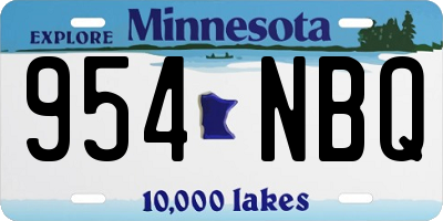 MN license plate 954NBQ