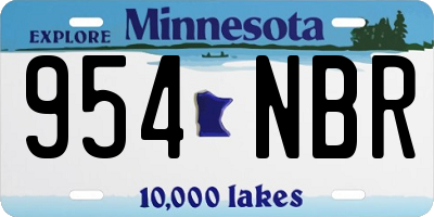 MN license plate 954NBR
