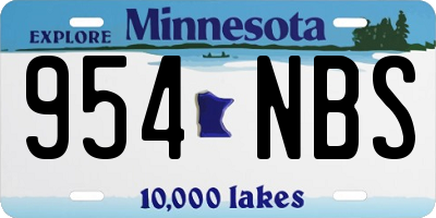 MN license plate 954NBS