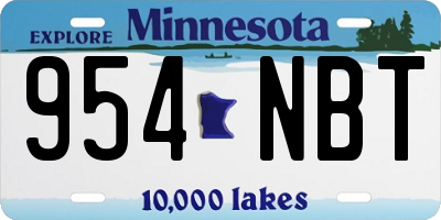 MN license plate 954NBT