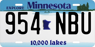 MN license plate 954NBU