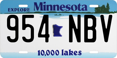 MN license plate 954NBV