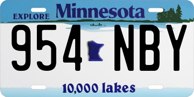 MN license plate 954NBY