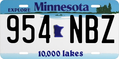 MN license plate 954NBZ