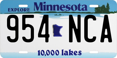 MN license plate 954NCA