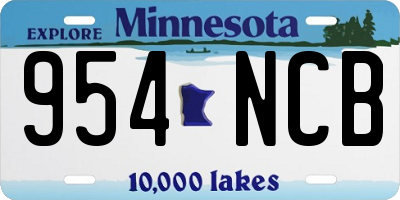 MN license plate 954NCB