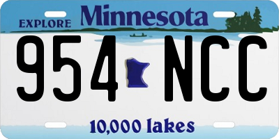 MN license plate 954NCC