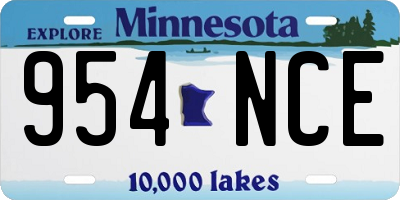 MN license plate 954NCE