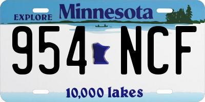 MN license plate 954NCF