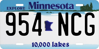 MN license plate 954NCG