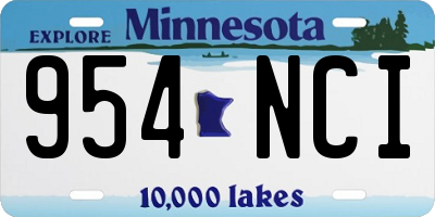 MN license plate 954NCI