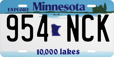 MN license plate 954NCK